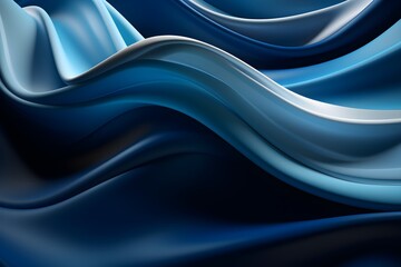 Blue wavy background with various silky folds