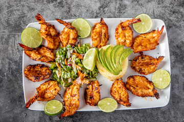 camarones zarandeados a la parrilla