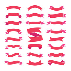 Obraz premium Set of ribbons banners vector illustration