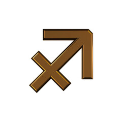 Obraz premium 射手座 星占い 星座マーク シンボル 金 3D