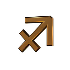 Fototapeta premium 射手座 星占い 星座マーク シンボル 金 3D