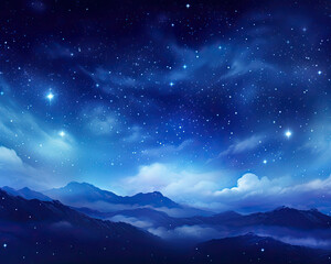 A Serene Night Sky With Stars and Clouds