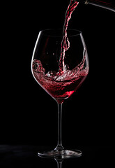 Red Wine Pouring Into Wine Glass, A Captivating Display of Elegance and Indulgence