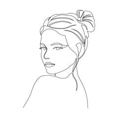 Continuous one line art drawing of female body outline vector illustration and woman day single line art design