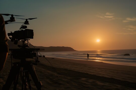 sunset on the beach