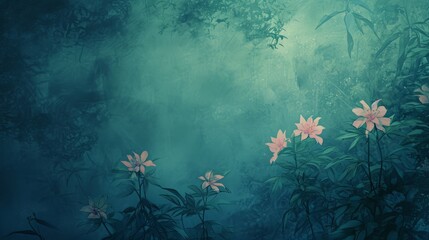 Fototapeta na wymiar anime style background flowers