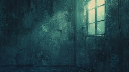 anime style background old room with window