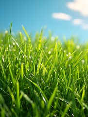 Fototapeta premium green grass and blue sky