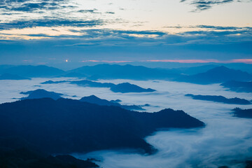 Sunrise and Mist mountain