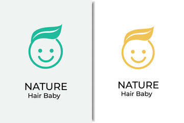 Nature  baby care logo, icon, illustration template design for baby hair cosmetic, baby care product and shop
