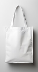 Mock up white cotton shopping bag