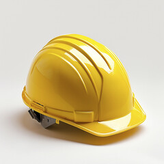 Yellow Construction Helmet on White Background