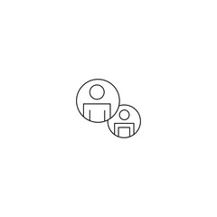 Contains icons such as man, woman, profile, personal quality and many other good icons.Simple Set of Team Work Related Vector Line Icons.