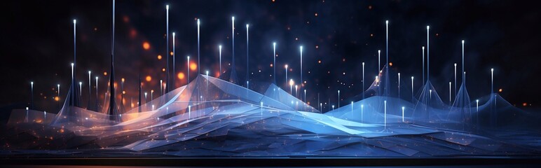 New age of Big data visualization. Stock market graph and bar chart price display. Data on live computer screen.  Abstract financial background trade colorful. Data flow concept