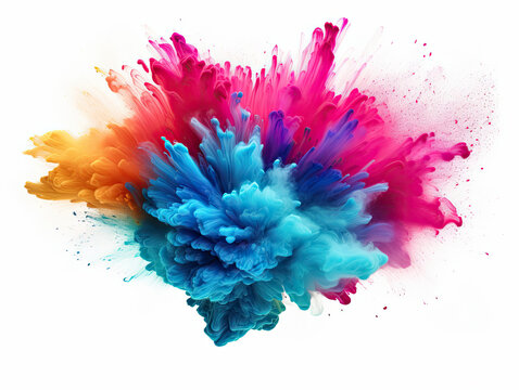 A vibrant array of powder in an array of colors spread out across a plain white background