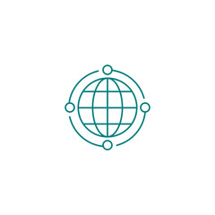 Global shipment, delivery, transportation company icon isolated on white background