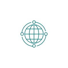 Global shipment, delivery, transportation company icon isolated on white background