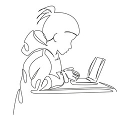 girl at laptop
