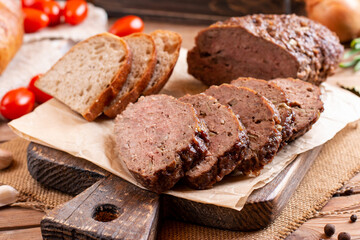 Sekana Pecene - Czech Meatloaf, combination of ground beef and pork, eggs, soaked bread, and a...