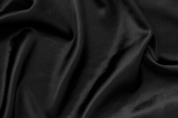 Black silk, black fabric texture background