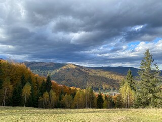 autumn landscape in the mountains