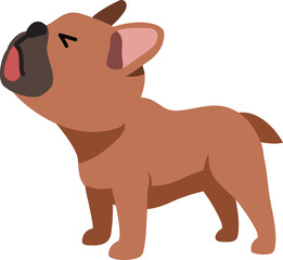 Obraz na płótnie Canvas Cartoon character cute french bulldog for design.