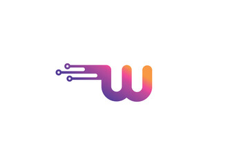 Letter W Technology vector monogram logo design template. Letter W molecule, Science and Bio technology Vector logo Design