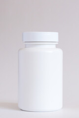 white bottle mockup on white background. Can be used for medical, cosmetic, food.