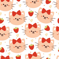 seamless pattern cartoon cats. cute animal wallpaper illustration for gift wrap paper