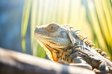 Fototapeta premium iguana under bright midday sun rays