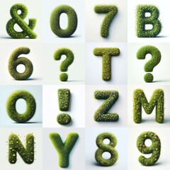 Grass style typography. AI generated illustration