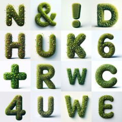 Grass style typography. AI generated illustration