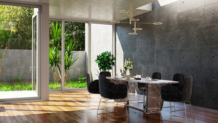 3d, architecture, background, bright, chair, clean, comfortable, construction, contemporary, dining...