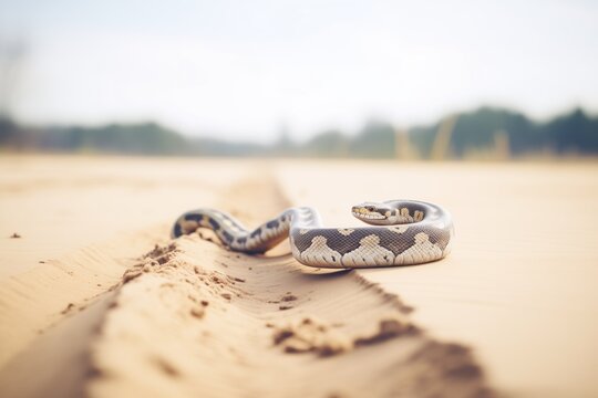 python mid-cross on a sandy track