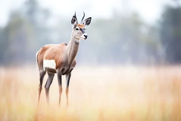Rolgordijnen lone roan antelope standing alert on savannah © studioworkstock