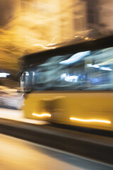 Obraz premium abstract and artistic themed shake effect, night street and city photography