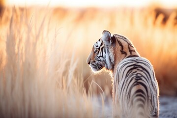 Fototapeta premium backlit tiger during golden hour