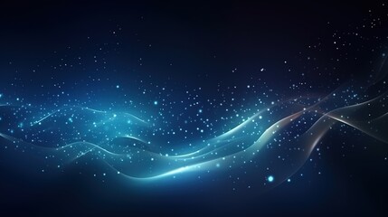 Blue Wavy Luminous Lines With Bright Particles