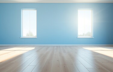 Obraz premium Bright and Airy Blue Room with Hardwood Floors