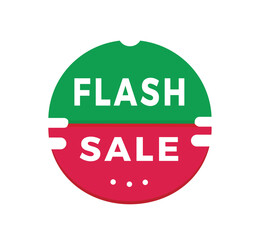 Flash sale banner, Sticker design modern style. Vector template on white background.