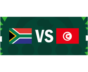 South Africa And Tunisia African Flags Nations 2023 Group E Teams Countries African Football Symbol Logo Design Vector Illustration