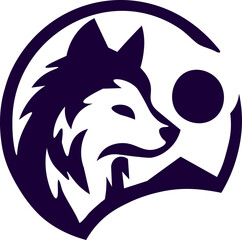 simple head wolf logo monochrome style