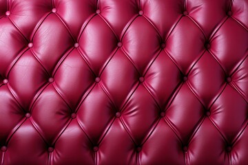 Luxurious rich surface of pink leather capiton sofa