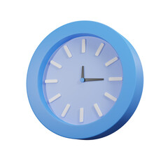 Circle clock icon, 3D illustration, simple put on a lively background.