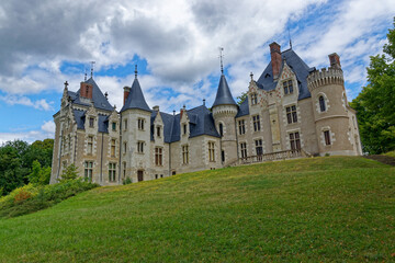 Fototapeta na wymiar Castle on the Domain of Cande in France - Touristic loire renaissance castle
