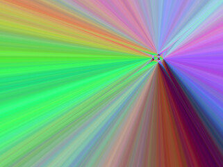 Perspektywa z odległą prostokątną powierzchnią otoczoną pastelowymi promieniami.  Abstrakcyjne tło, tunel - obrazy, fototapety, plakaty