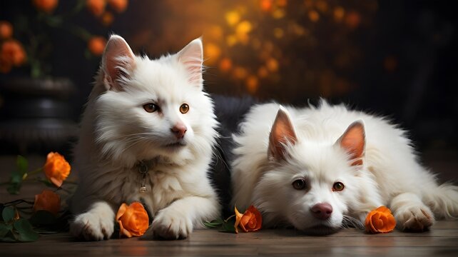 A Whiskered Wonder Photorealistic Image of an Adorable White dogs Cuteness