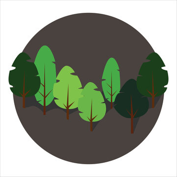 Vector image of trees. Different shades of green.