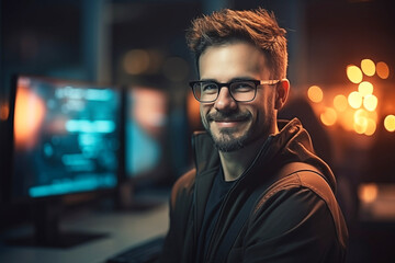 Male Programmer with Glasses