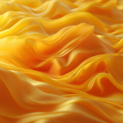 Obraz premium A close-up photograph of silk fabric, revealing its beautiful curves and graceful wrinkles. The golden-colored silk is truly exquisite.